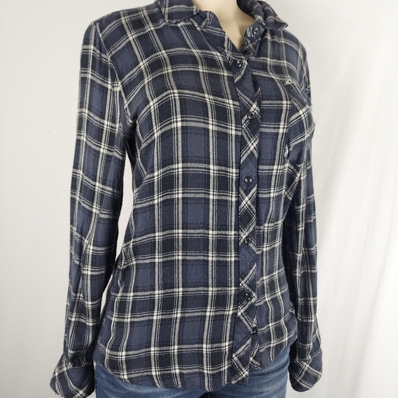 Rails Plaid Flannel Button Down black Shirt - Picture 6 of 8
